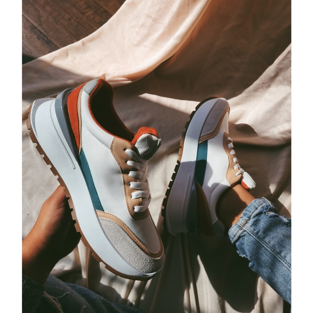 NWT Grey and white multi color sneaker